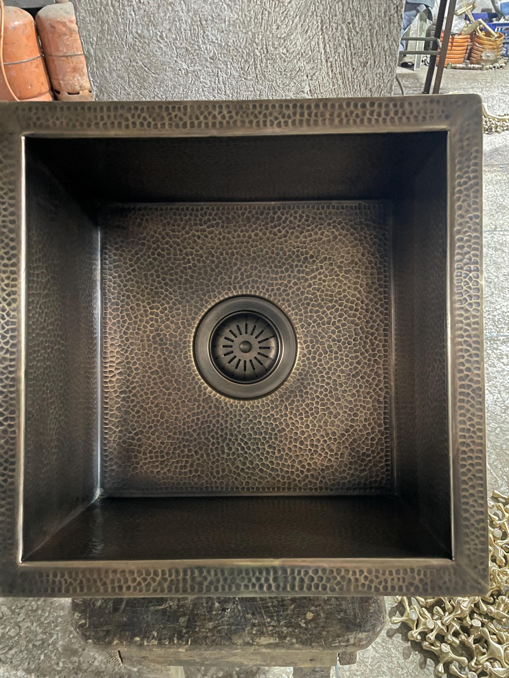Artisan Hand-Hammered Brass Undermount Sink