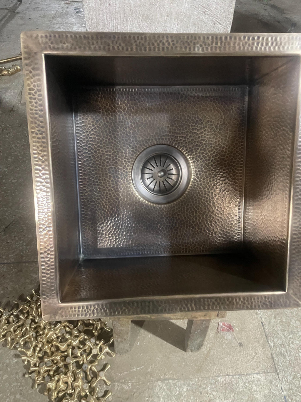Artisan Hand-Hammered Brass Undermount Sink - Rustic Elegance for Kitchen