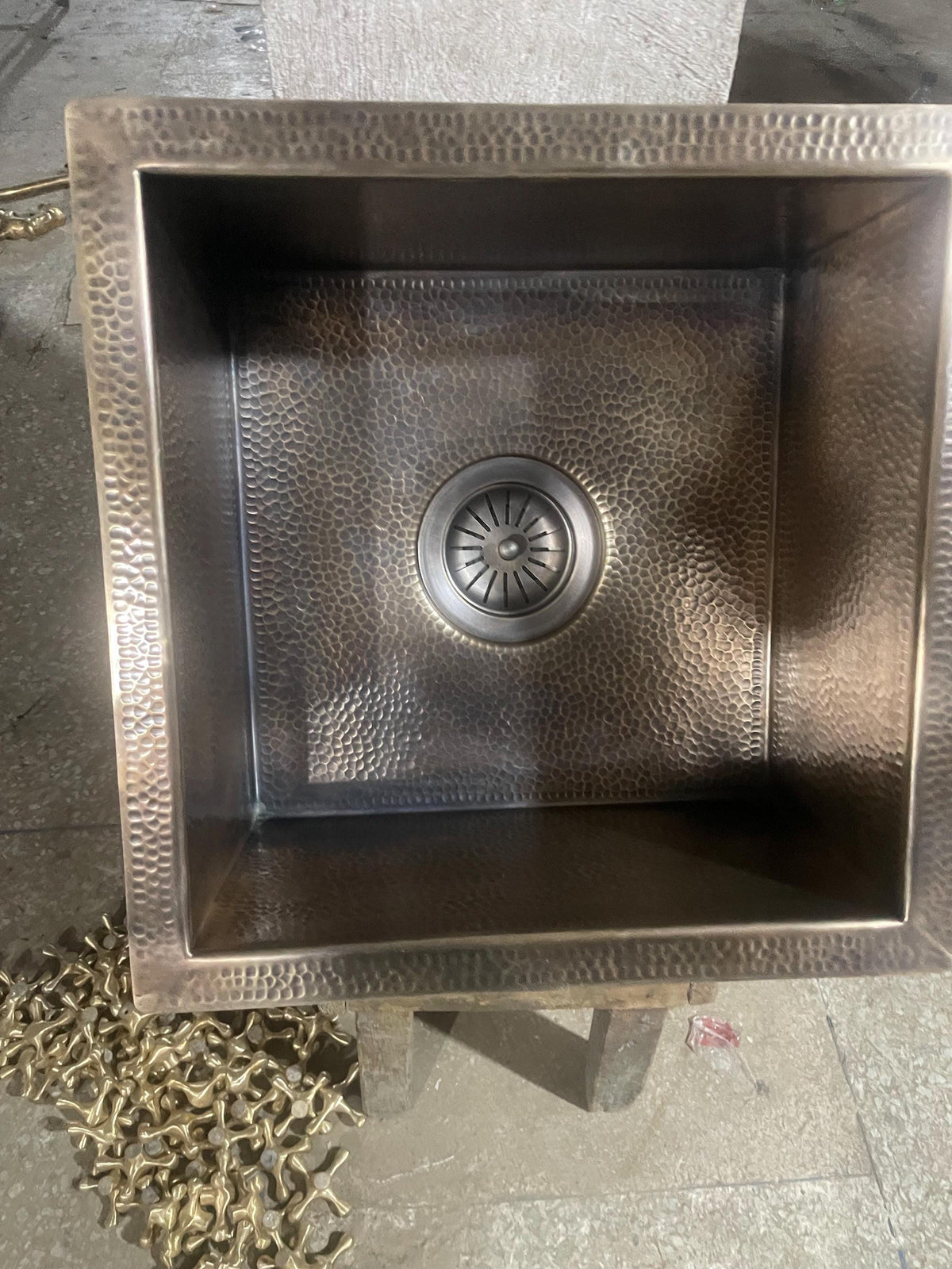 Artisan Hand-Hammered Brass Undermount Sink - Rustic Elegance for Kitchen