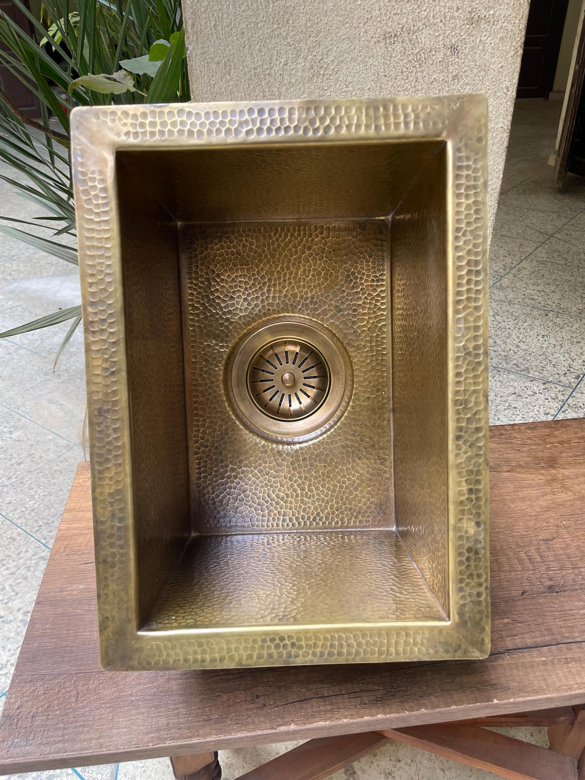 Solid Unlacquered Brass Undermount Hammered Sink