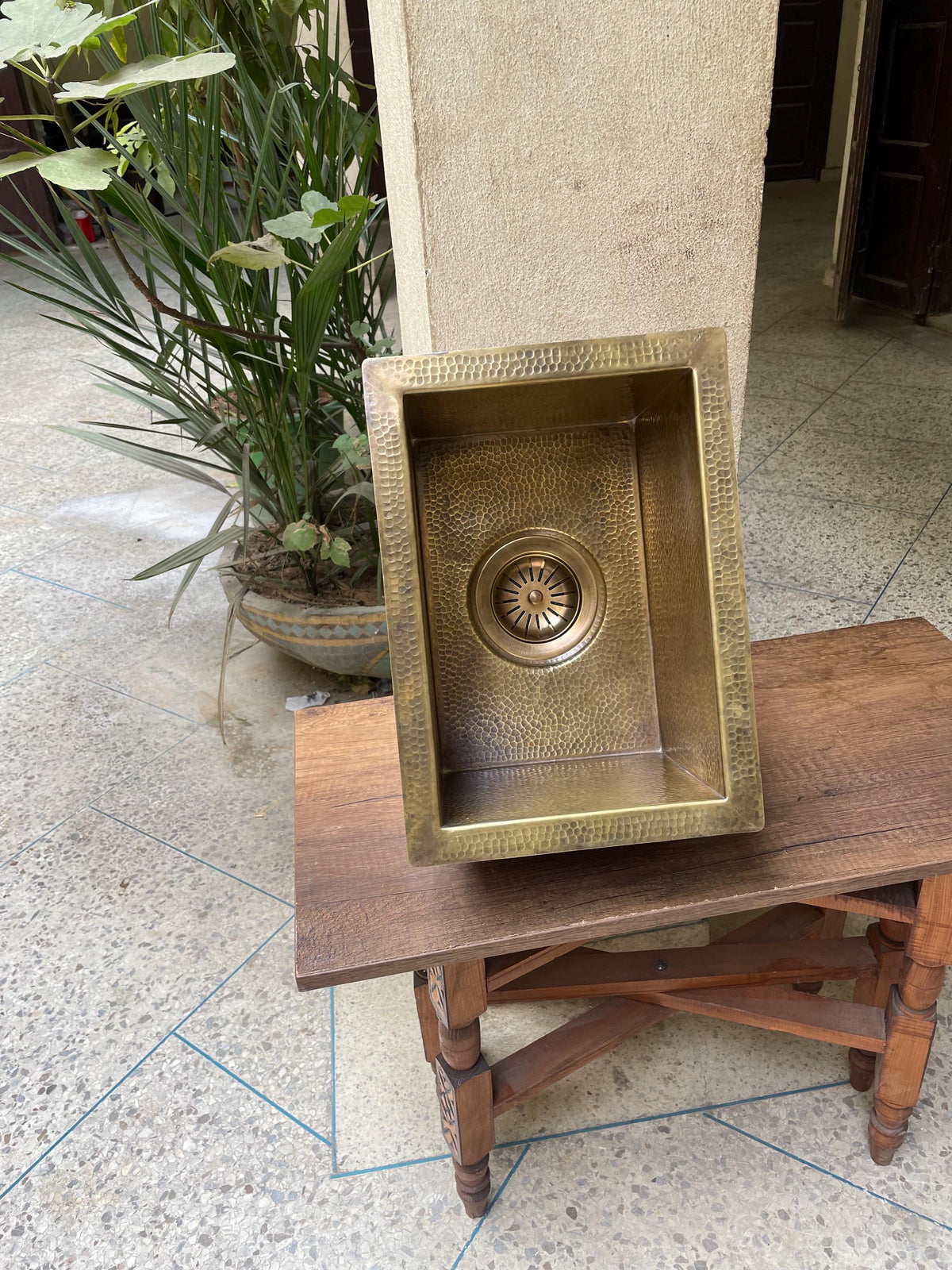 Solid Unlacquered Brass Undermount Hammered Sink