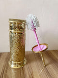 Handcrafted Unlacquered Brass Bathroom Storage Basket, Hammered Waste Paper Trash Can, Bathroom Accessories Decorative T