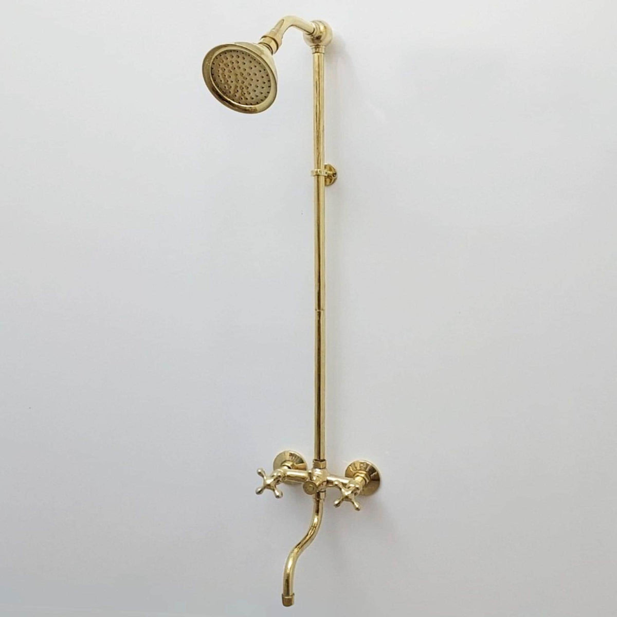 Unlacquered Brass Shower System