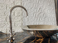Handmade Chrome Kitchen Sink Faucet, Silver Finish Double Handle Centerset Hot & Cold Water Tap, Nickel Finish Sink Fauc
