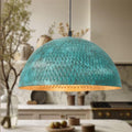 Elegant Patina Copper Pendant Light,Handcrafted Rustic Hanging Lamp,Oxidized Dome Pendant Light,Stylish Hanging Light Fi