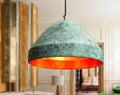 Elegant Patina Copper Pendant Light, Handcrafted Rustic Hanging Lamp,Oxidized Copper Dome Pendant Light,Stylish Hanging 