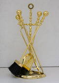 Solid Brass Fireplace Set Tools, Heavy Duty Fire Poker Set