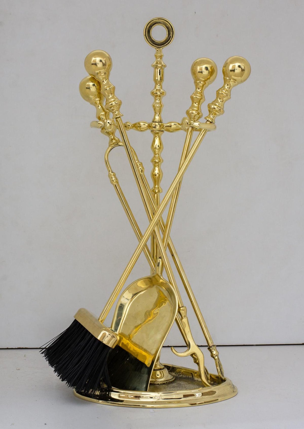 Solid Brass Fireplace Set Tools, Heavy Duty Fire Poker Set