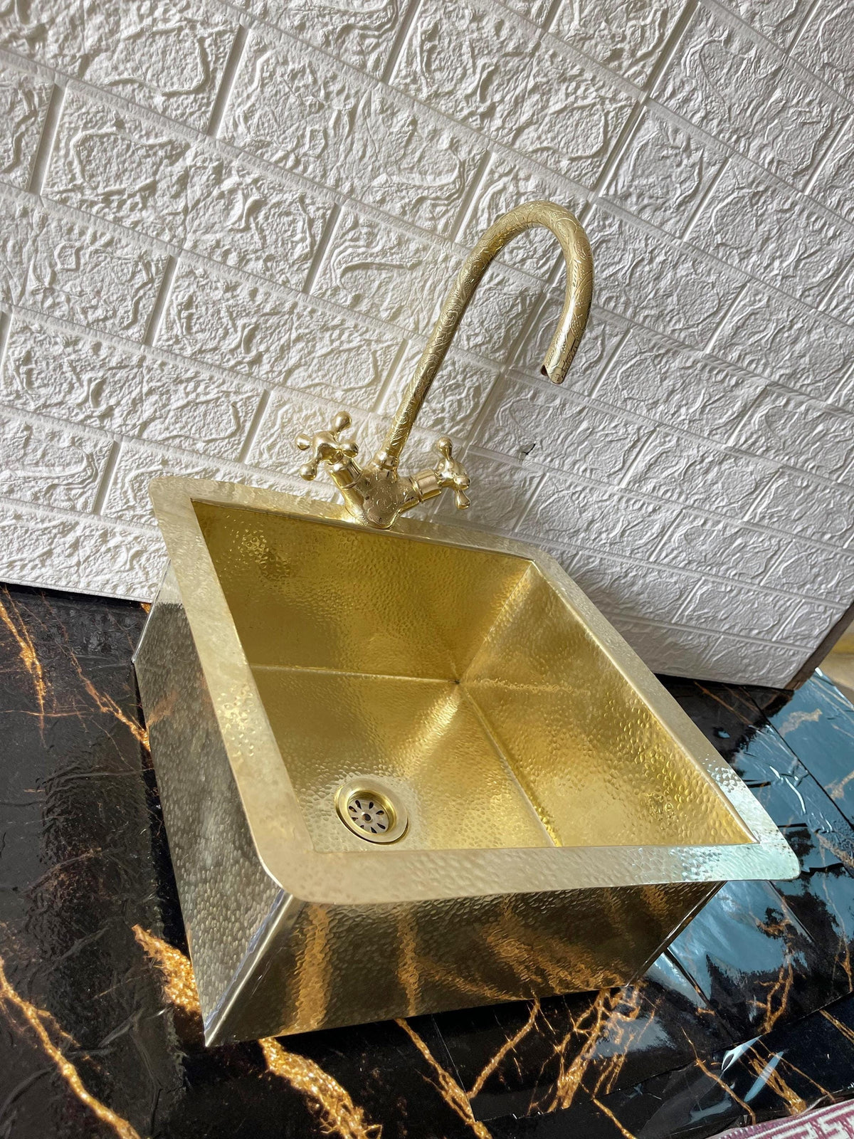 Solid Brass Undermount Hammered Sink, Kitchen Bar Sink, Island Sink, Unlacquered Brass Outdoor Sink, Durable Metal Sink