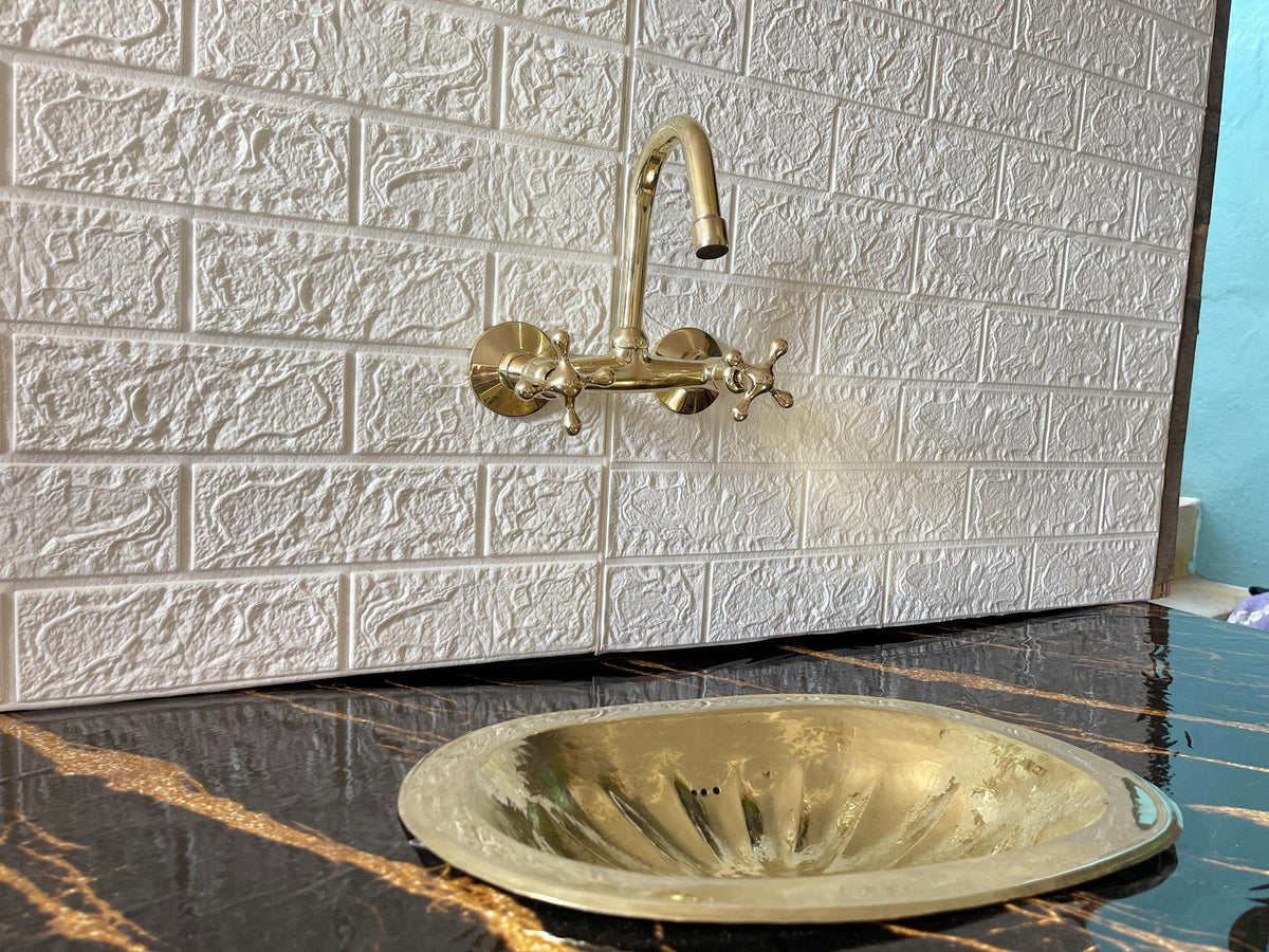 Oval Brass Sink, Bathroom Brass Sink, Drop-In Brass Kitchen Sink, Aged Brass Sink, Oval Solid Brass Sink, Oval Brass Bat