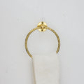 Unlacquered Brass Hand Towel Holder, Bathroom Wall Mounted Towel Ring, Hand Engraved Towel Hanger