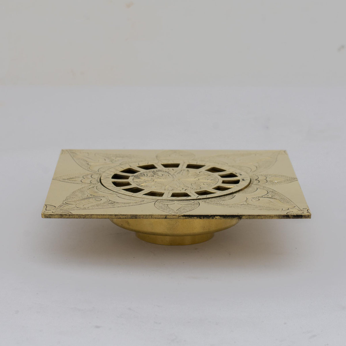 Solid Brass Floor Drain, Engraved Square Shower Drain