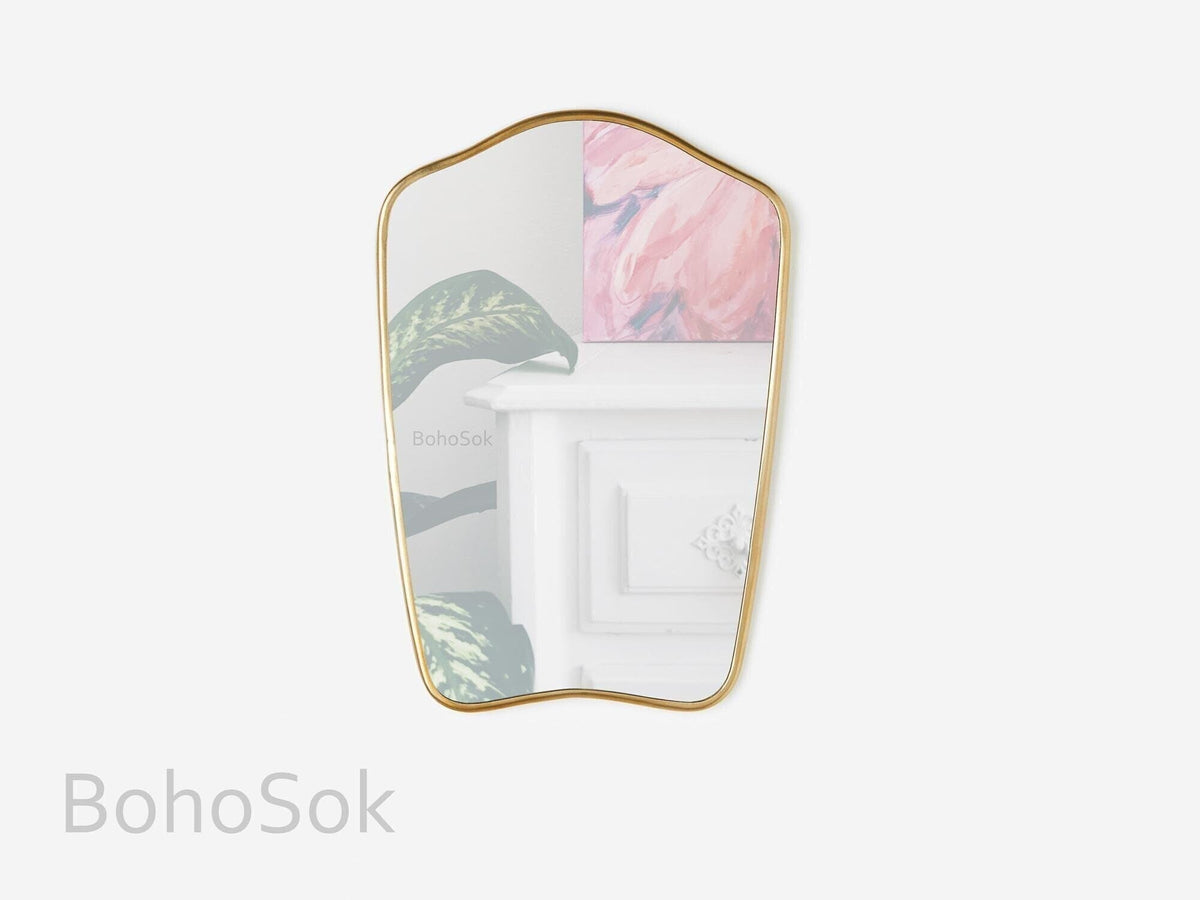 Unique Handmade Golden Brass Mirror