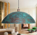 Oxidized Copper Dome Pendant Light,dome Light,Green Patina.Ceiling Light.oxidized lamp.island Hanging Light Fixture.Copp
