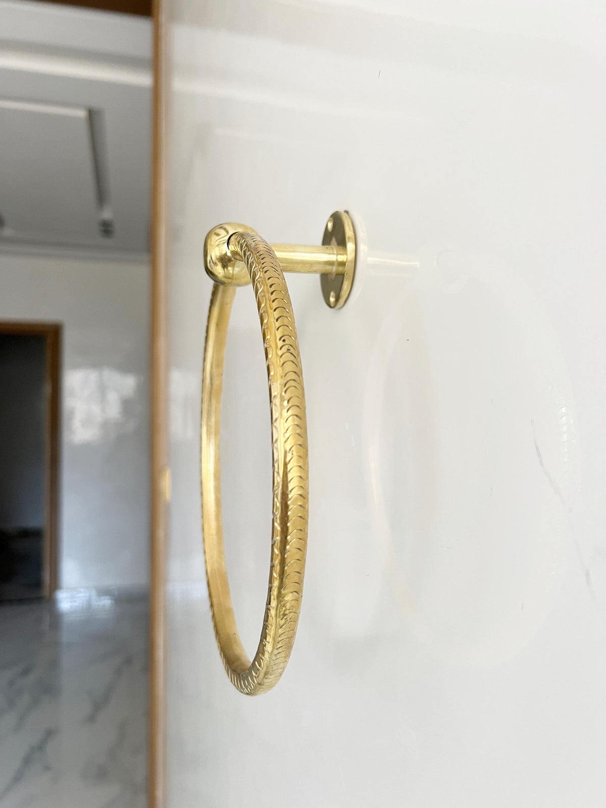 Antique Brass Bathroom Hardware, Wall-Mounted Towel Ring, Unlacquered Brass Towel Holder, Towel Rack, Hand Towel Hanger 