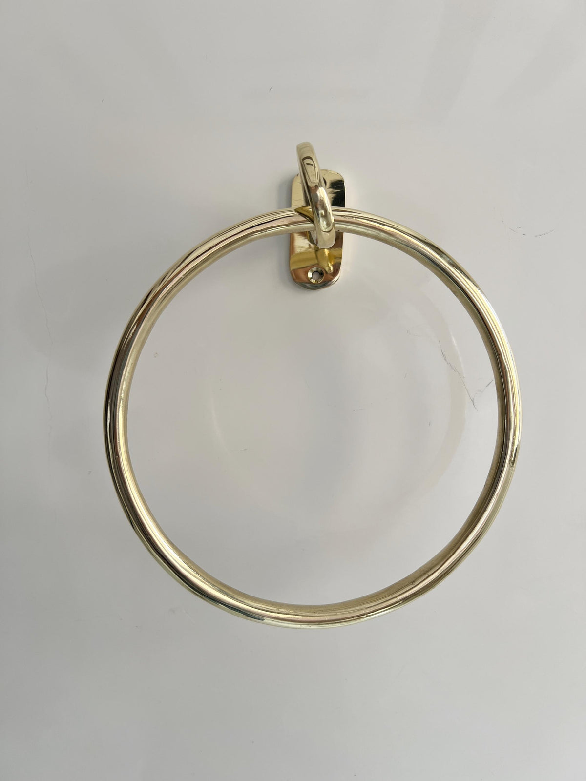 Antique Brass Bathroom Hardware, Wall-Mounted Towel Ring, Unlacquered Brass Towel Holder, Elegant Towel Rack, Hand Towel