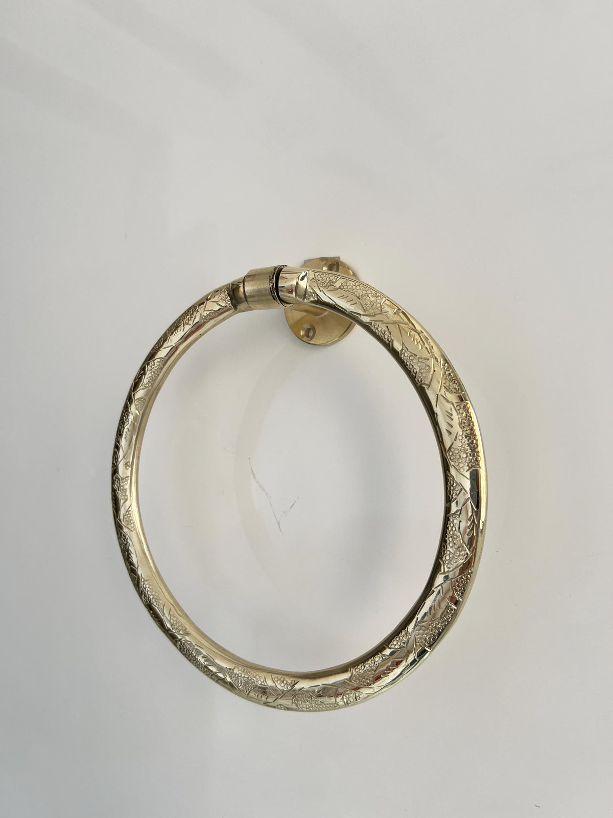 Unlacquered Brass Towel Rack, Bathroom Hand Towel Holder, Antique Brass Towel Ring, Wall-Mounted Brass Bathroom Hardware