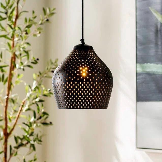 Solid Copper Pendant Lamp,Rustic Handcrafted Copper Ceiling Light,Farmhouse Pendant Fixture,Vintage Copper Island Lighti
