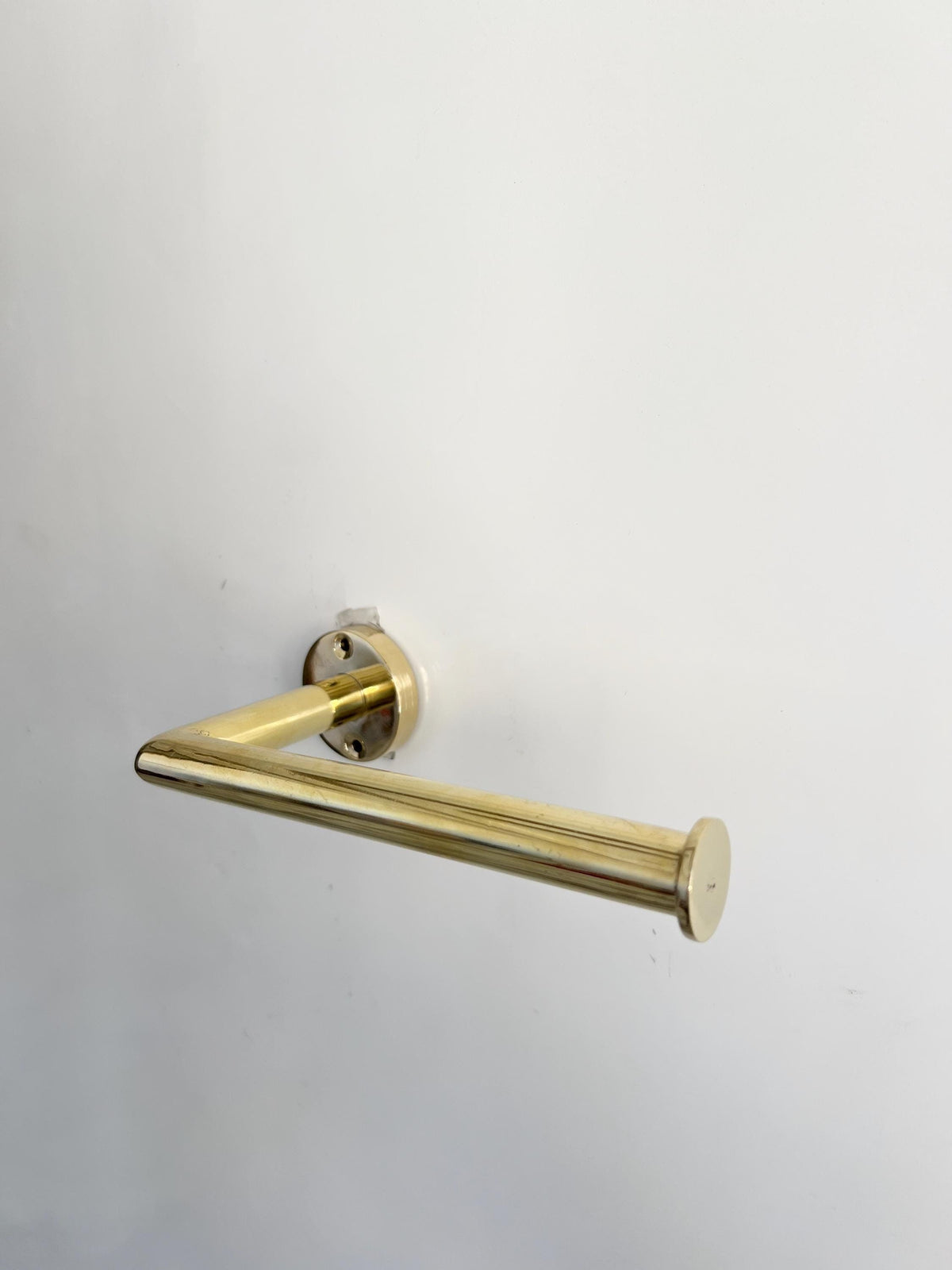 Wall Mount Toilet Paper Holder, Unlacquered Brass 7" Tissue Holder, Handmade Brass Bathroom Fixture for Modern or Vintag
