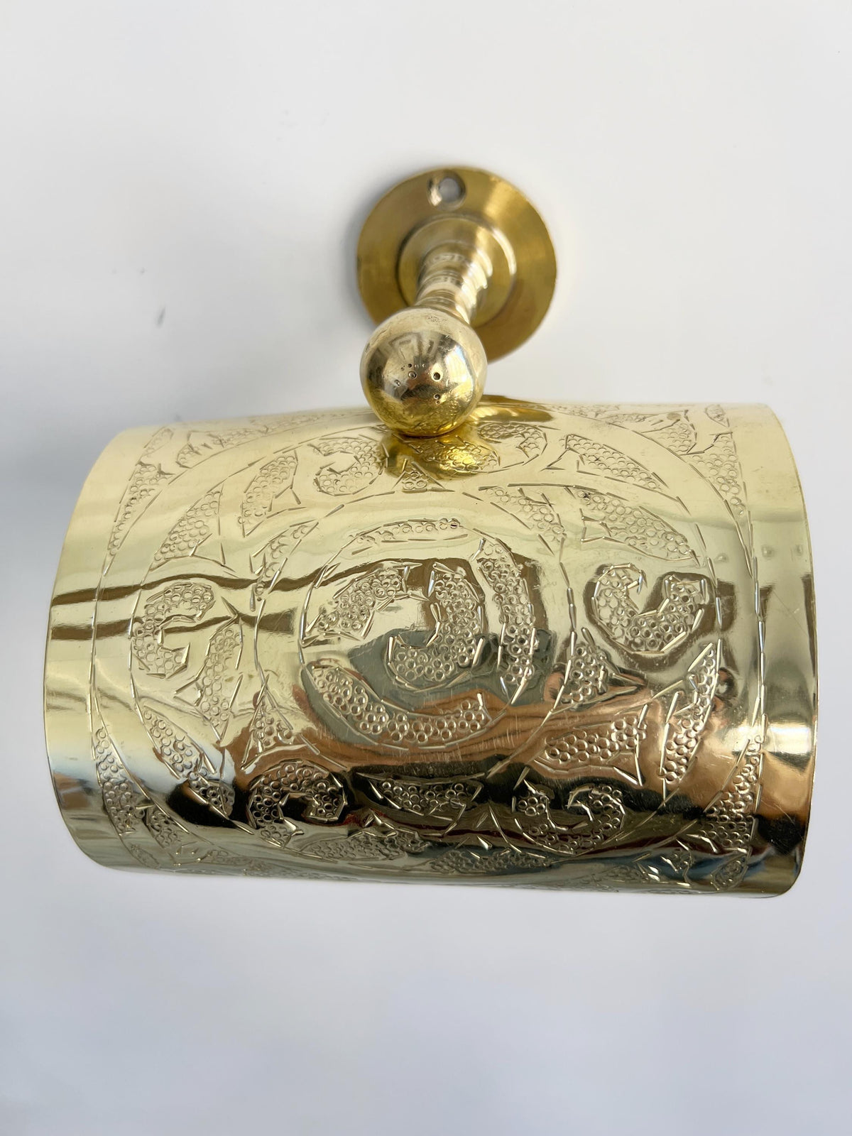 Brass Toilet Paper Holder with Sliding Cover, Handcrafted Solid Brass Roll Holder, Powder Room Tissue Holder for Elegant