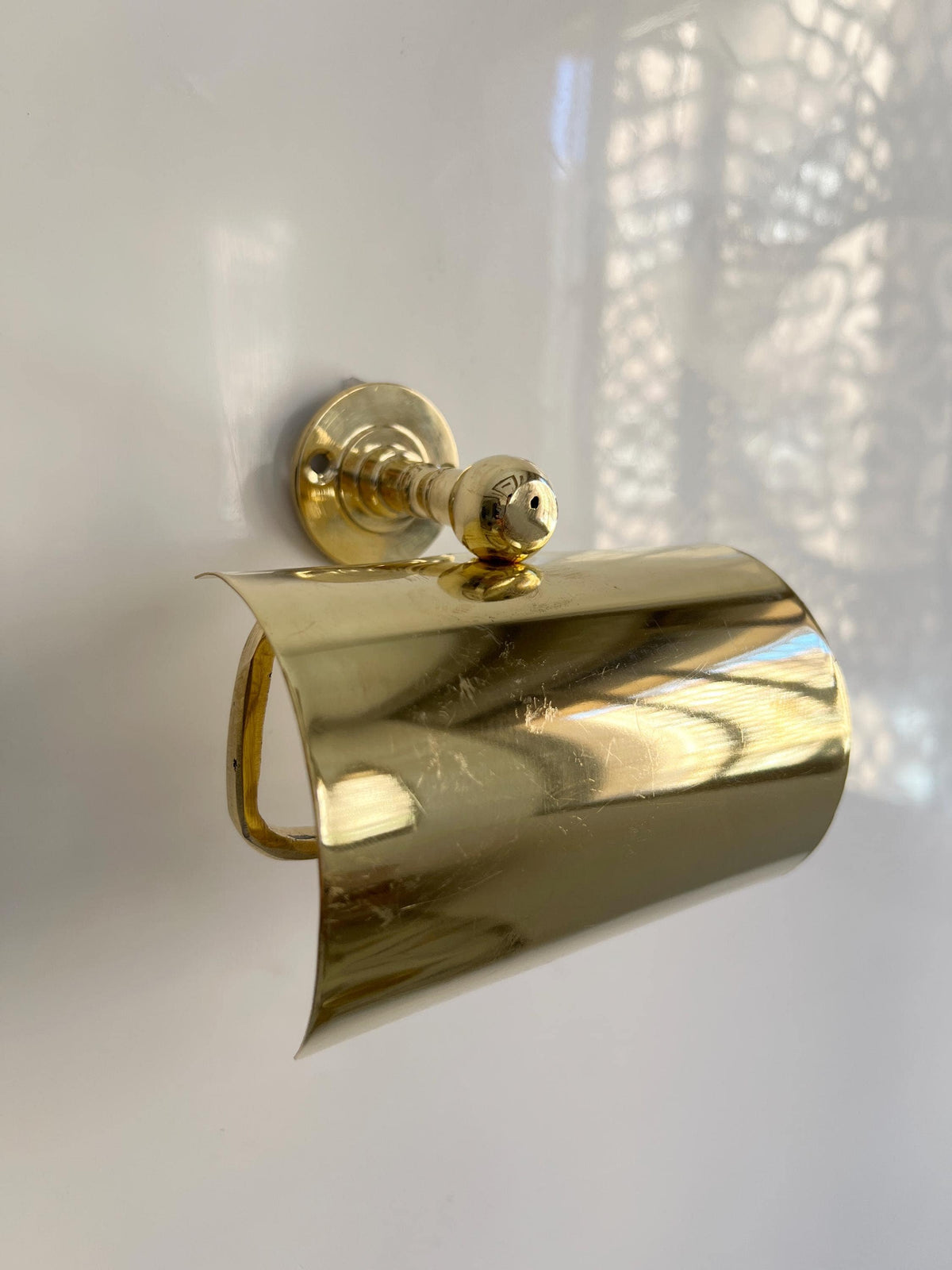Wall Mounted Toilet Paper Holder, Unlacquered Solid Brass Bathroom Holder, Gold Tissue Storage Rack, Brass Paper Holder 