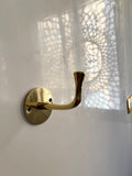 Brass Hook, "The Chelsea Hook, Unlacquered Brass Coat Hook, Brass Robe Hook, Handcrafted Brass Wall Hooks, Rustic Wall-M