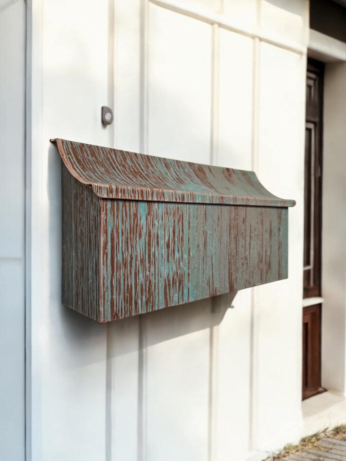 FLUSH MOUNT Green Patina Copper mailbox