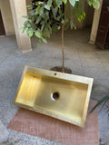 Handcrafted Rectangular Brass Sink – Modern Bathroom or Kitchen Basin – Durable, Elegant, and Unique Design – Moroccan A
