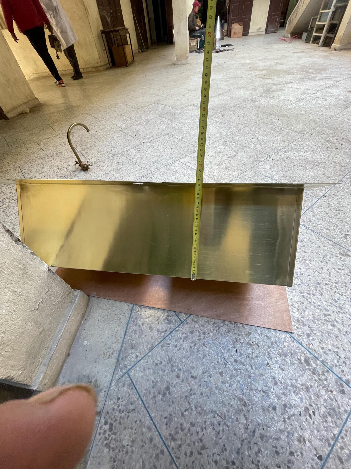 Handcrafted Rectangular Brass Sink