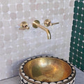 Unlacquered Brass Wall Mounted Faucet: Vintage Style Bathroom Fixture