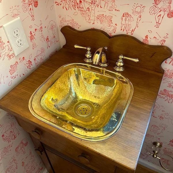 Hammered Brass Sink, Square Drop-in Brass Bathroom Sink, Hammered Antique Brass Sink, Bathroom Brass sink, Aged Brass Si