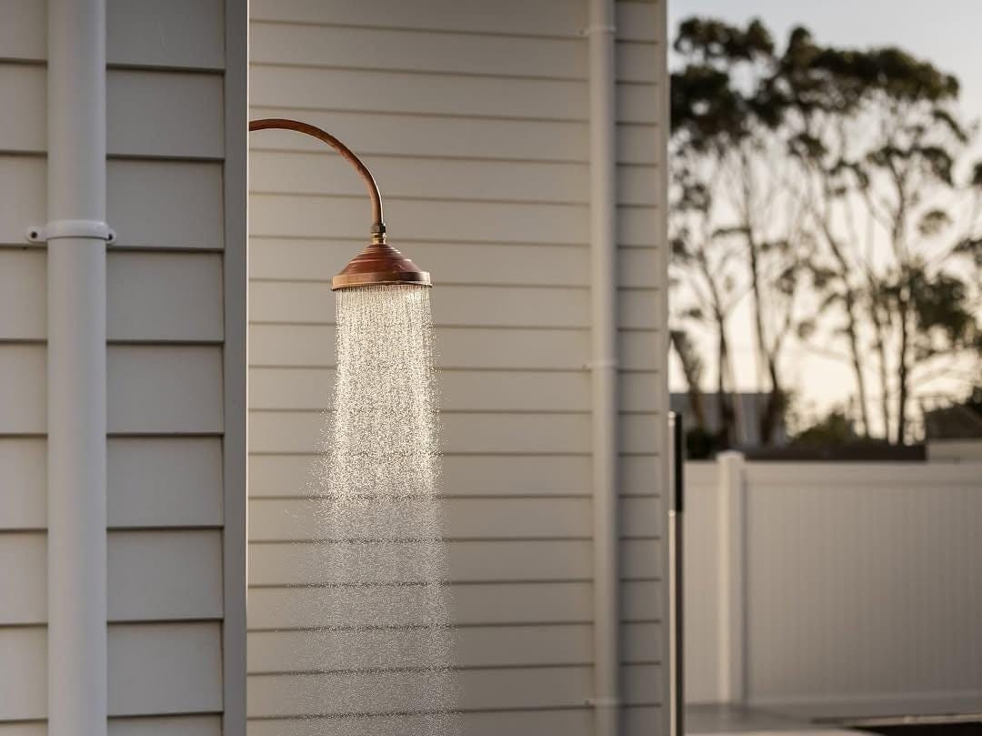 Unlacquered Solid Copper Rain Shower Head, Large Round Handcrafted Vintage Showerhead, Works Outdoor