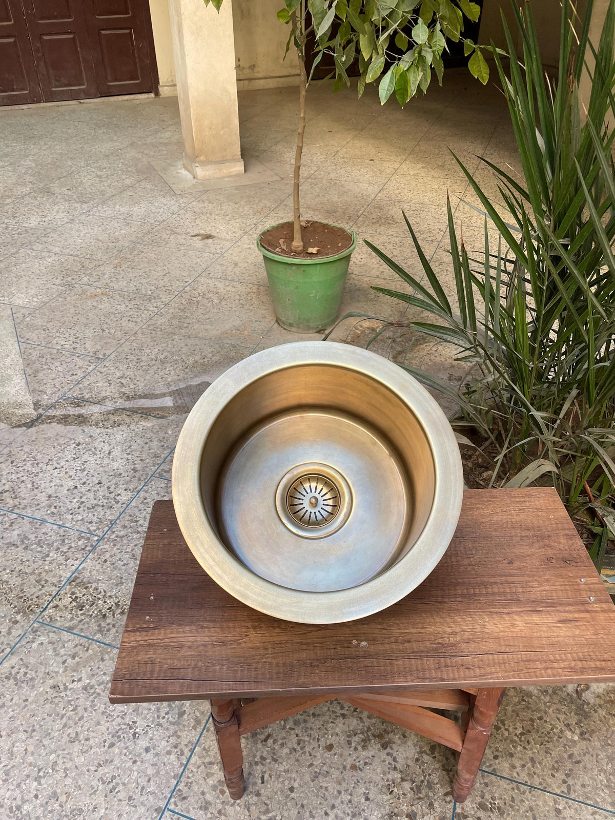 Handcrafted Brass Bar Sink – Round Brass Undermount Bar Sink – Hand-hammered -gauge Thick Brass Sink