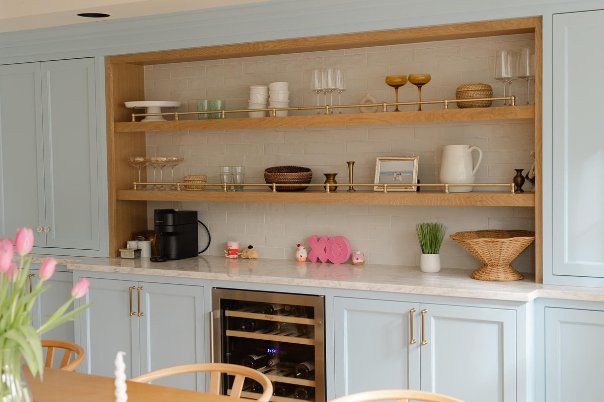 Brass Gallery Rail attaches to top perimeter of antique desks, bookcases, cabinets and shelving