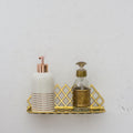 Unlacquered Brass Wall Shelf for Shower, Brass Floating Grid Shelf, Shower Draining Shelf