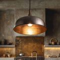 Solid Copper Pendant Lamp,Rustic Handcrafted Patina Copper Ceiling Light,Farmhouse Pendant Fixture Island Lighting.dome 