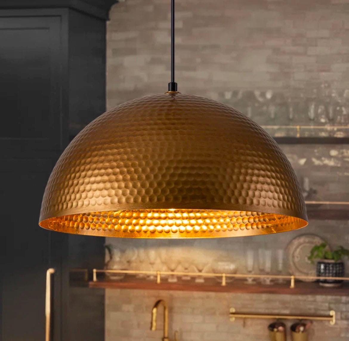 Oxidized Copper Dome Pendant Light,dome Light,Green Patina.Ceiling Light.oxidized lamp.island Hanging Light Fixture.Copp