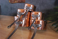 Vintage French Copper Cookware Set: Tin Lined Hammered Pans