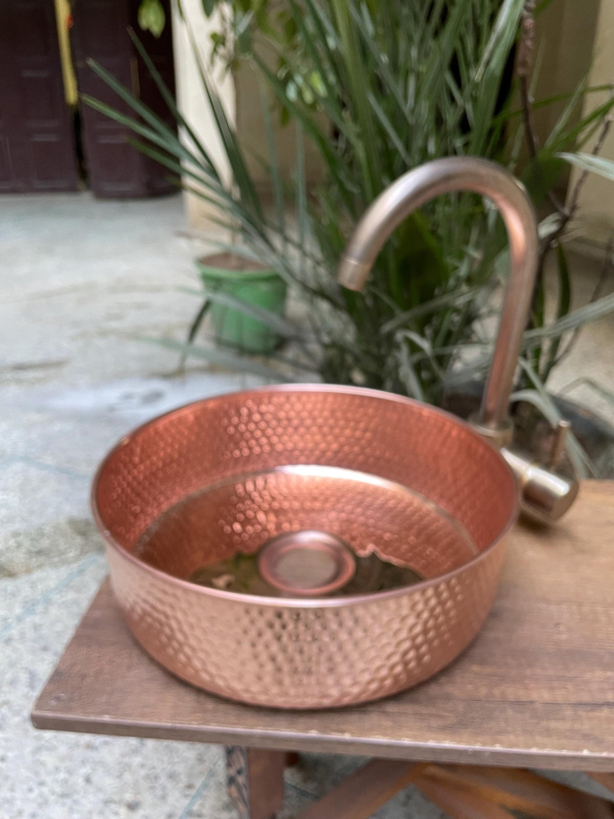 Artisanal Handmade Brass Vessel Sink - Round Bronze Finish - Hammered Mid Century Design - Custom Bathroom Sink