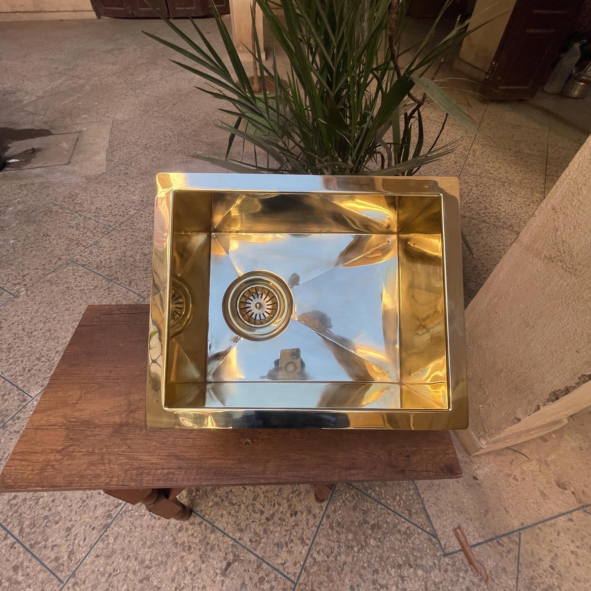 Solid Unlacquered Brass Undermount Sink