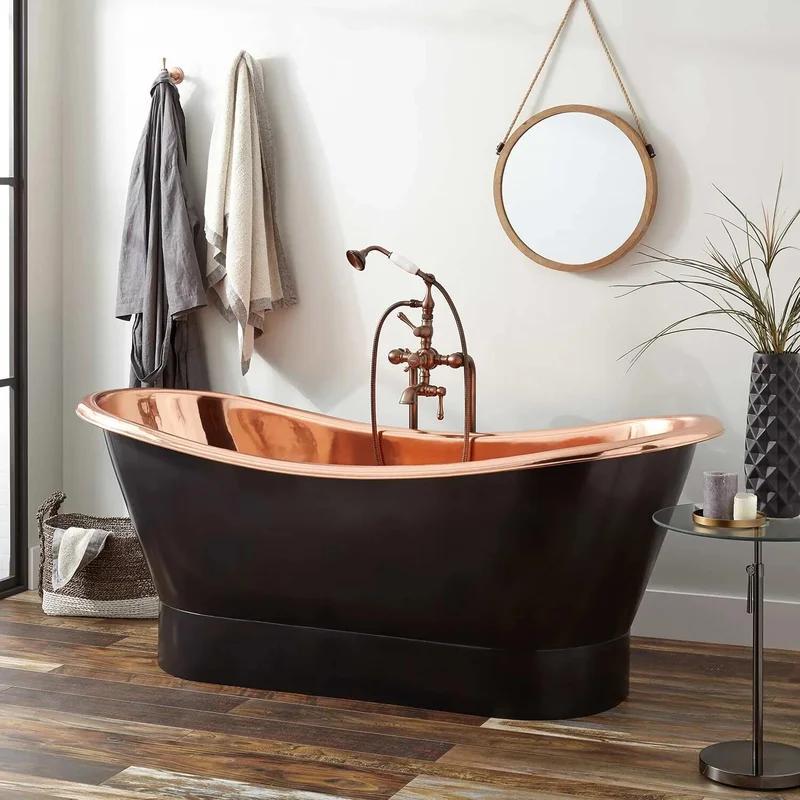 Antique bathtub.Copper Slipper Bath,Bathroom bathtub.Solid Copper 100% Copper Handmade Bathtub. Luxurious Bathrooms -Cop