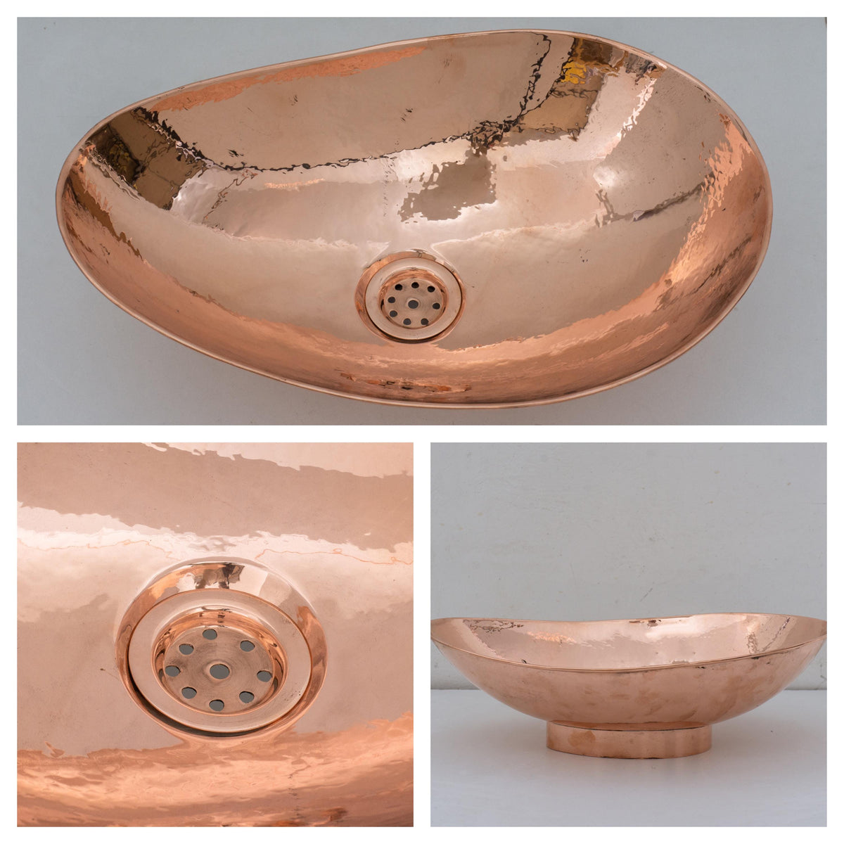 Handcrafted Solid Copper Vessel Sink, Vanity Top Mount Sink, Bathroom Copper Basin, Freestanding Sink Copper