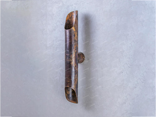 Aged Copper Double Wall Light Fixture: Modern Sconce Lighting