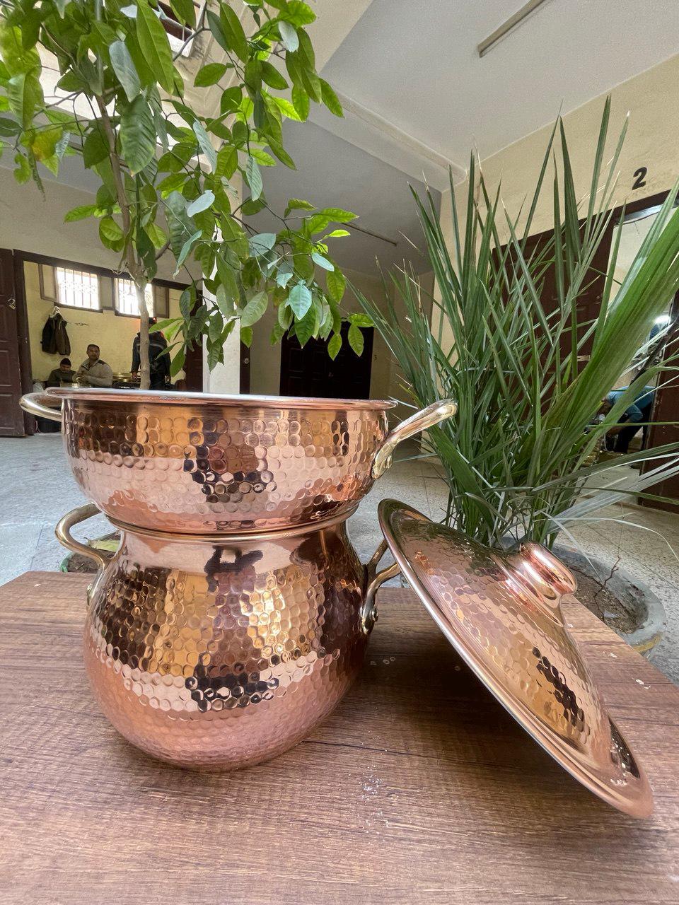 Handmade Moroccan Copper Couscoussier-2-Tier Steamer Pot for Cooking Couscous