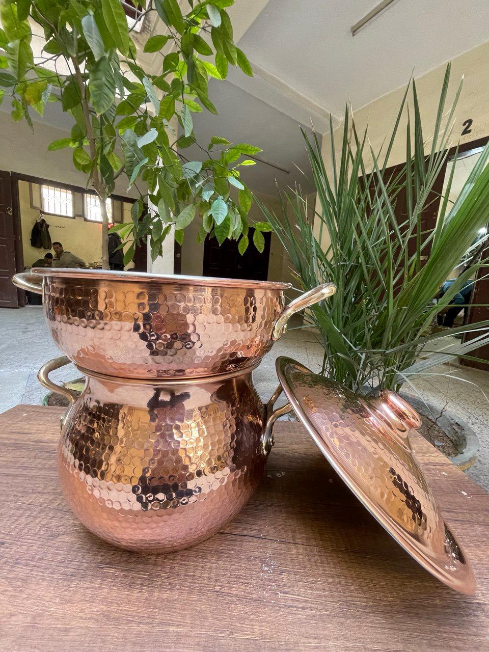 Handmade Moroccan Copper Couscoussier-2-Tier Steamer Pot for Cooking Couscous