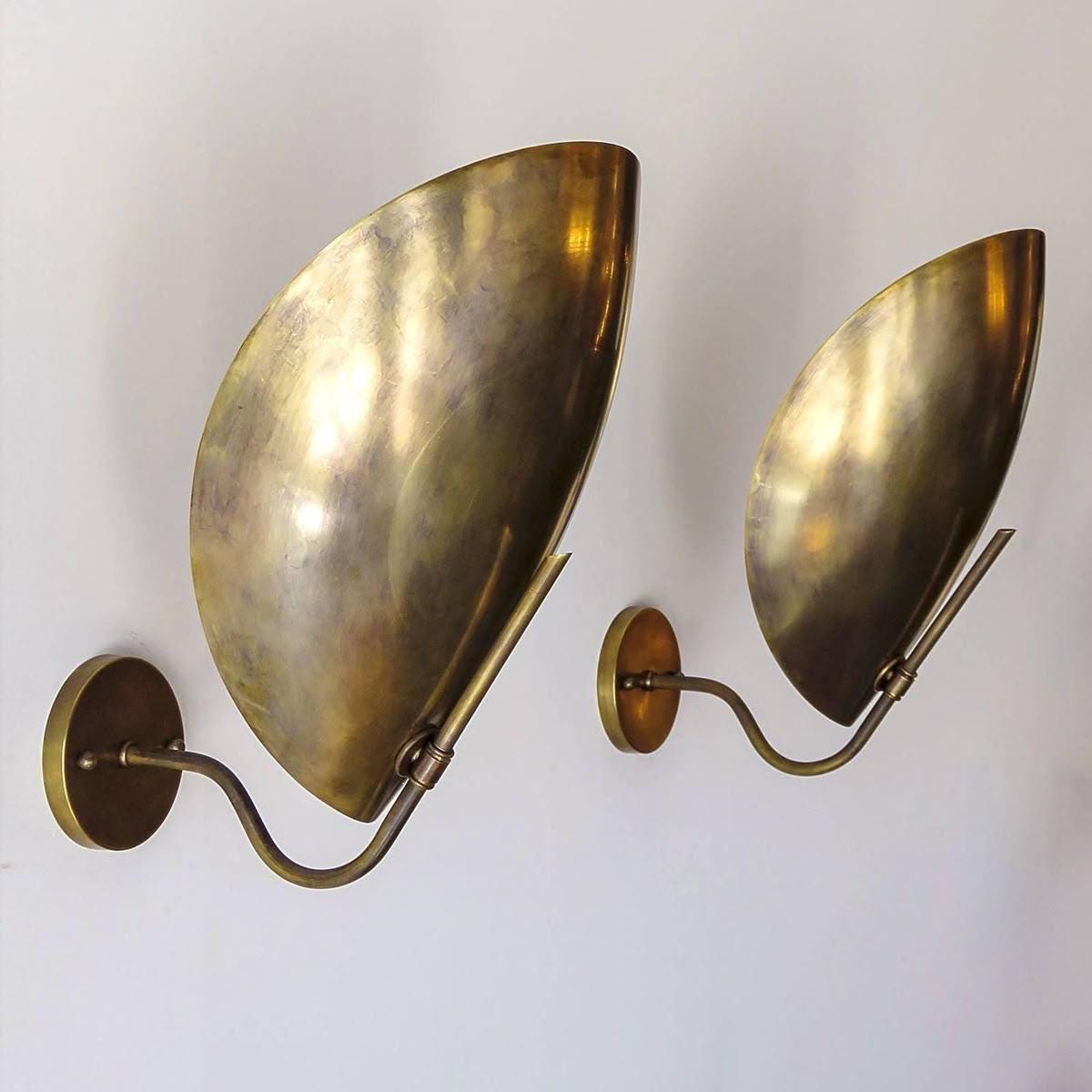 Mid Century Wall Sconce.1 Light Brass Sputnik.Wall Lamp.Light Fixture.Brass wall sconce.curved shades.mid century lighti