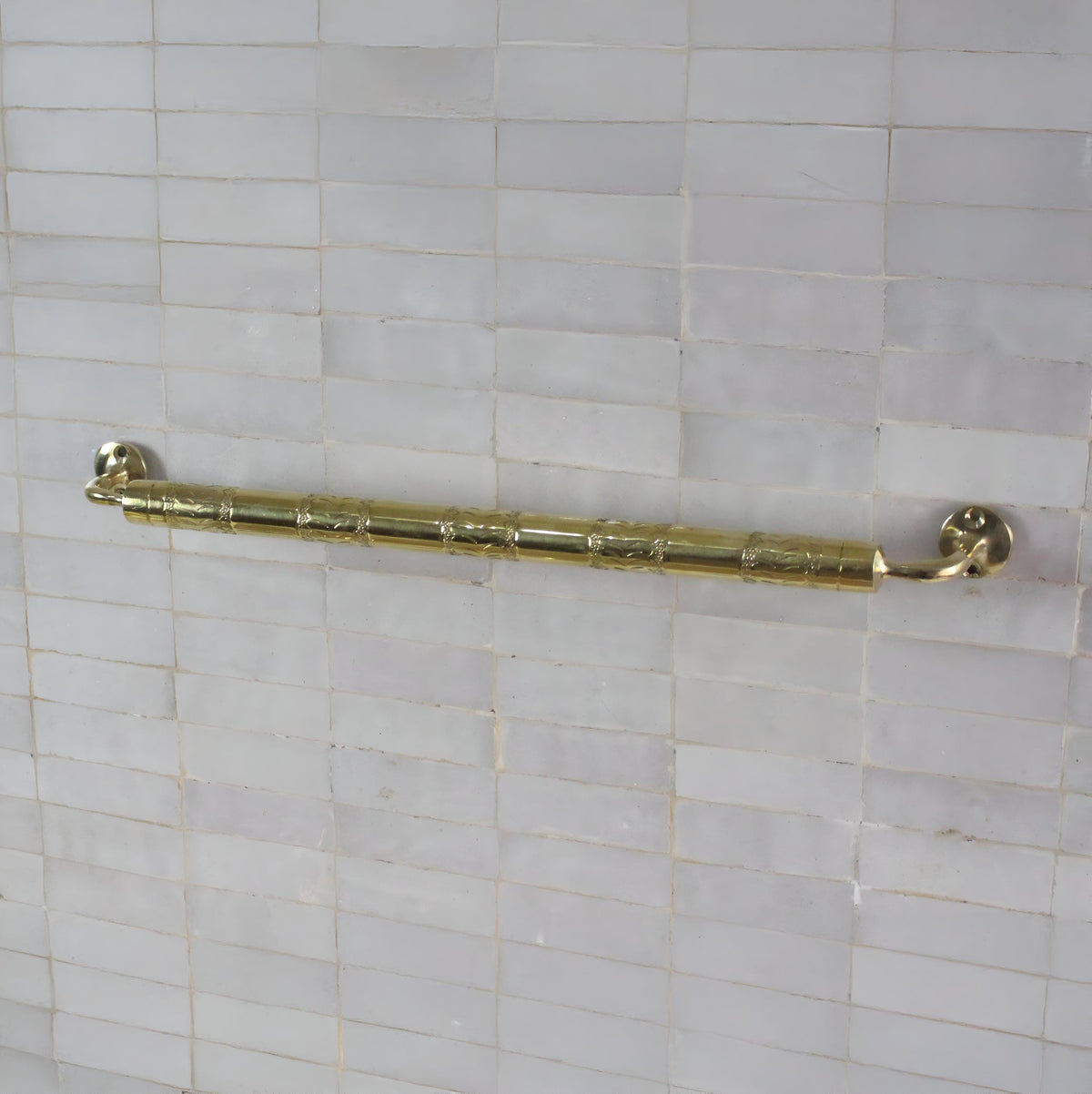 Handmade Unlacquered Brass Towel Bar: Vintage Bathroom Decor