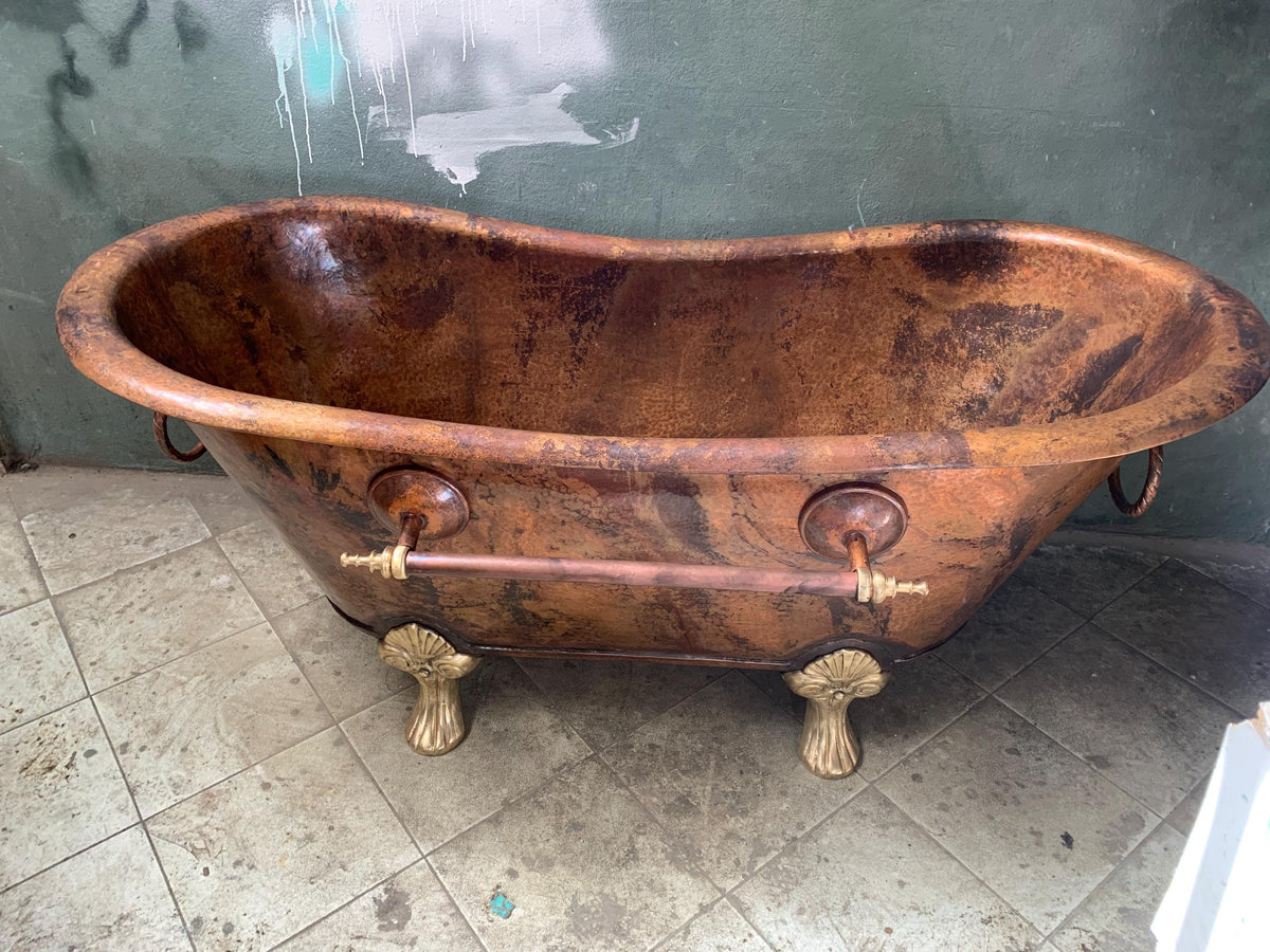 Handcrafted Copper Clawfoot Bathtub