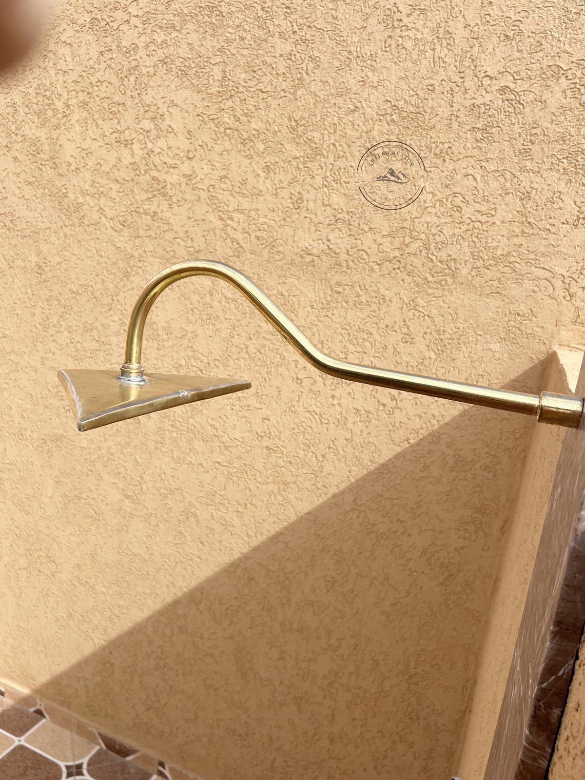 Unlacquered Copper Triangle Shower Head, Handmade Brass Triangular Shower Head, Indoor & Outdoor Shower Fixture, Unique 