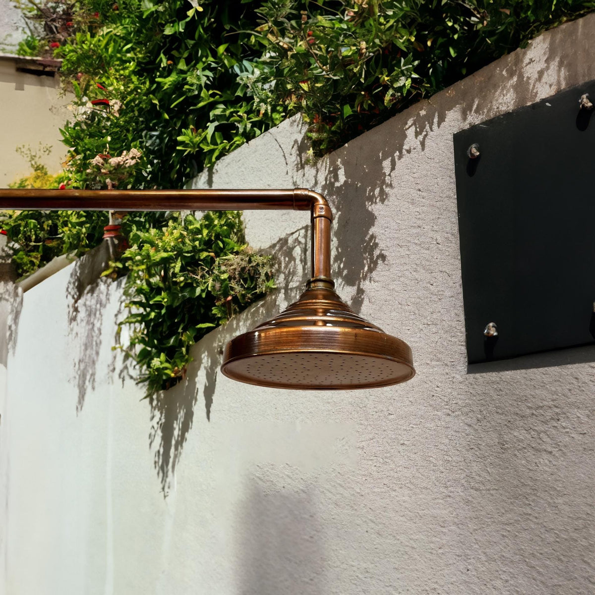 Handcrafted Unlacquered Copper Rainfall Shower Head: Antique Style
